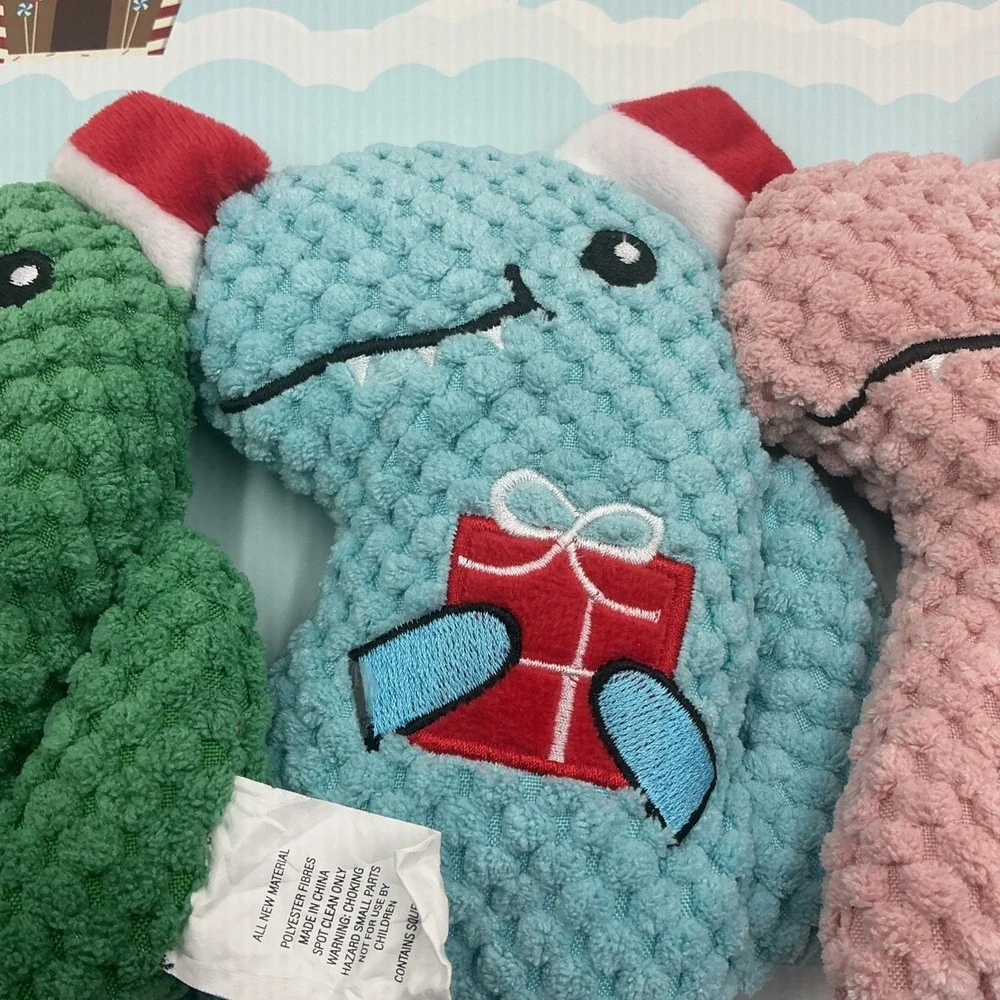 Christmas Dinosaur  3 Pack Dog Toy Set For Christmas 6